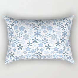 powder blue and white eclectic daisy print ditsy florets Rectangular Pillow