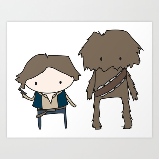 Han Solo & Chewie Art Print