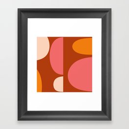 Abstract mid century warm shape design 1 Framed Art Print