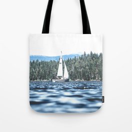 Calm Lake Sailboat Tote Bag