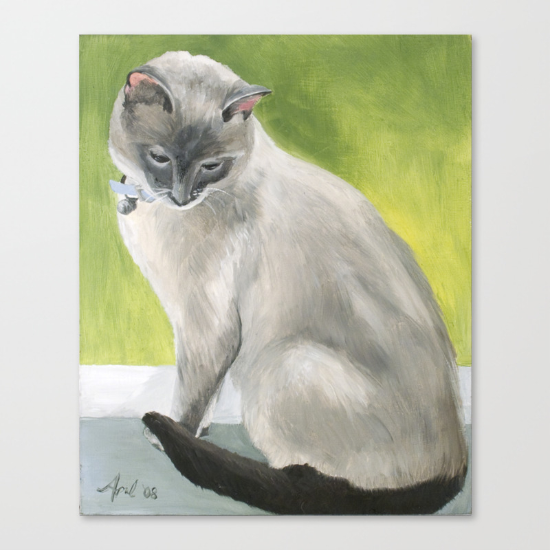 Siamese Cat Portrait Canvas Print By Hummingbirdarts Society6