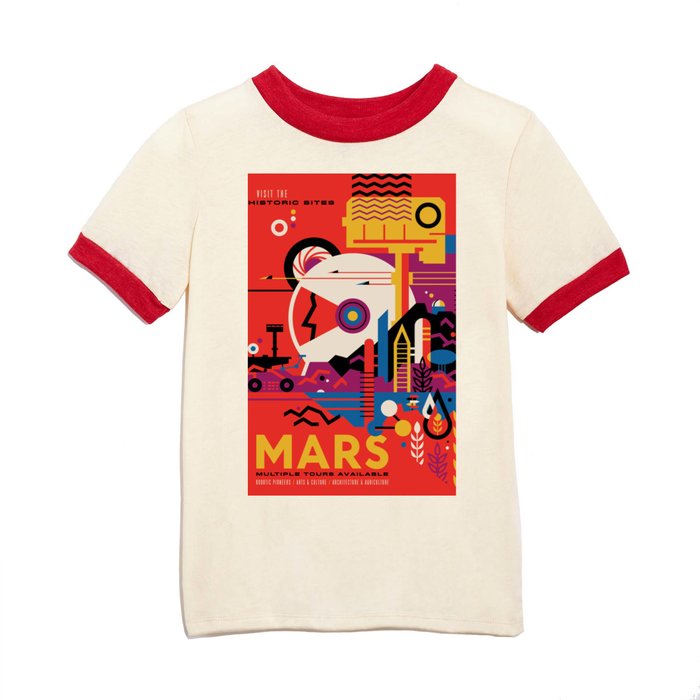 NASA Retro Space Travel Poster #9 Mars Kids T Shirt by Vintage Wall Art |  Society6