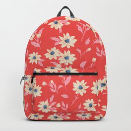 Cream Flowers Red Valentine Backpack | Valntinesday, Cuteflorals, Red, Pattern, Cream, Girly, Valentine, Preppy, Floral, Pink 