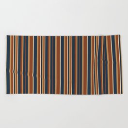 Multicolored vertical stripes in vintage style 6 Beach Towel