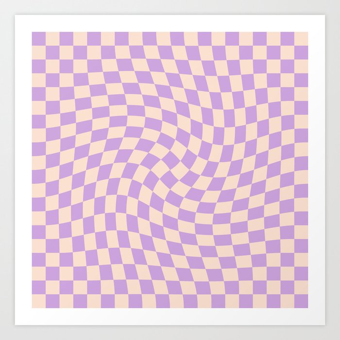 Check V - Lilac Twist — Checkerboard Print Art Print