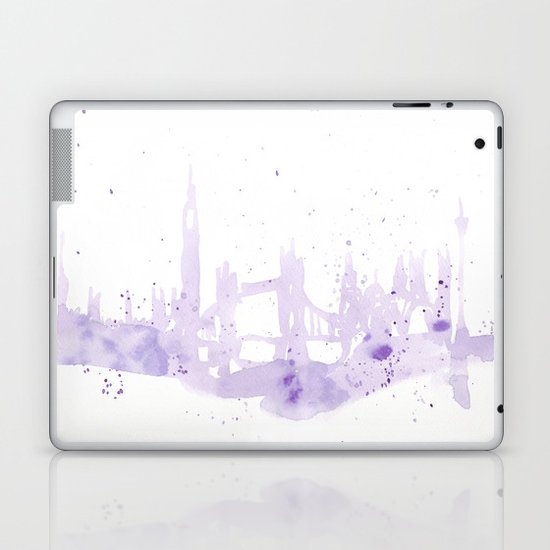 Watercolor landscape illustration_London Laptop & iPad Skin