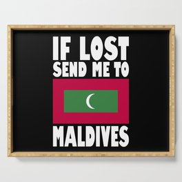 Maldives Flag Saying Serving Tray