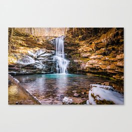 Cold Falling Waters At Magnolia Falls Canvas Print