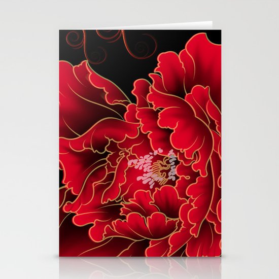 Red Flower Stationery Cards