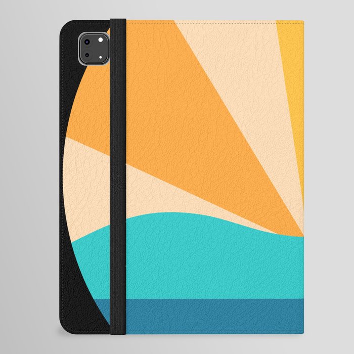 Cover I - Colorful Sunset Retro Abstract Geometric Minimalistic Design Pattern iPad Folio Case