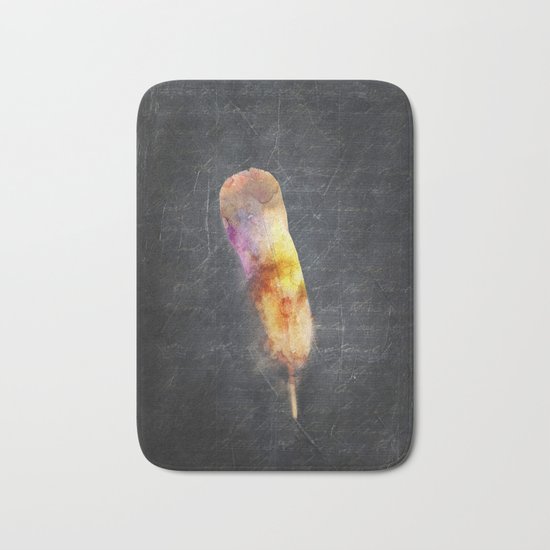 one water colour feather Bath Mat