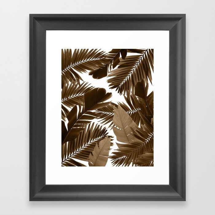 Jungle Leaves Finesse #2 #tropical #decor #art #society6 Framed Art Print