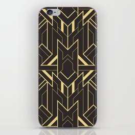 Vintage modern geometric tiles pattern. Golden lined shape. Abstract art deco seamless luxury background.  iPhone Skin