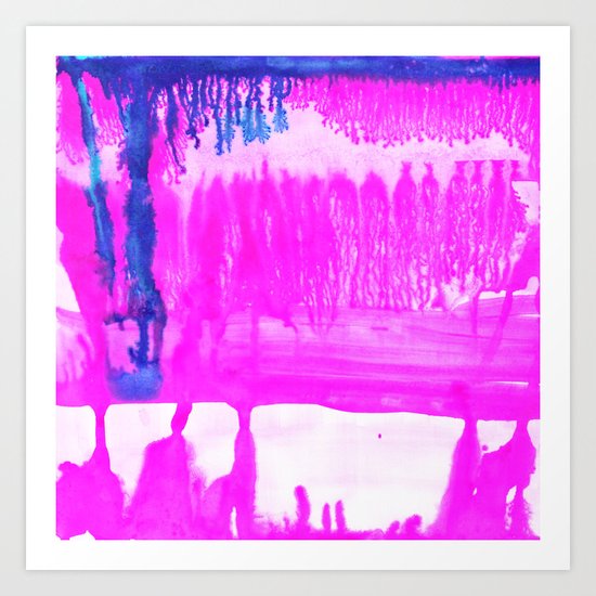 Dip Dye Hot Pink Art Print