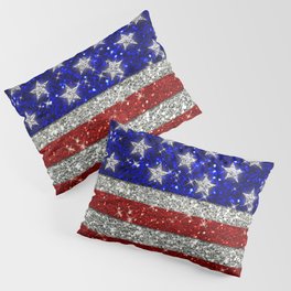 Glitter Sparkle American Flag Pattern Pillow Sham