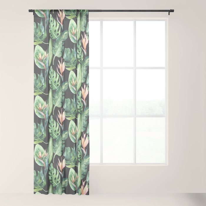Tropical Print Pattern Sheer Curtain By Amandalakey Society6