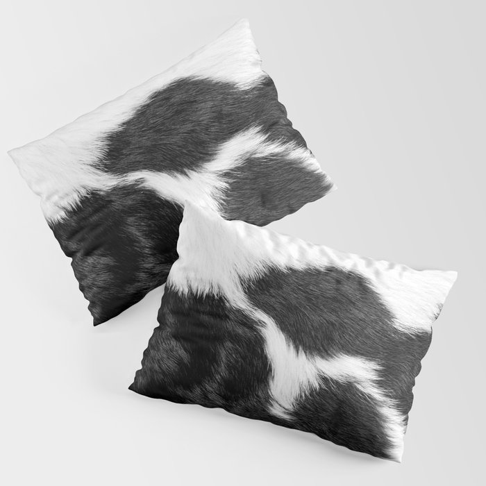 Black and White Cowhide Animal Print Pillow Sham