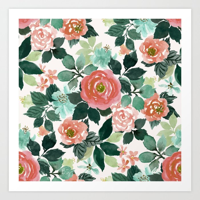 CIVILIZED Rose Floral Art Print