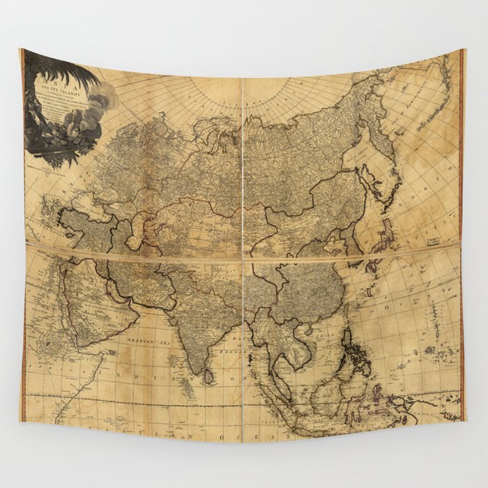 Map of Asia and it's Islands according to D'Anville (1799) Wall Tapestry
