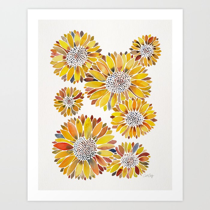Sunflower Blooms – Yellow Art Print