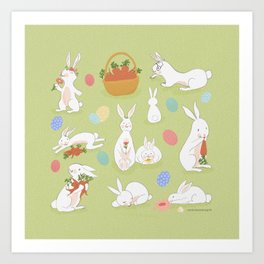Eggcelent Easter bunnies Art Print