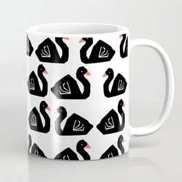 Swan minimal pattern print black and white bird illustration swans nursery decor Coffee Mug | Blackandwhite, Swan, Charlottewinter, Pattern, Illustration, Bird, Swans, Birds, Minimal, Illustrations 
