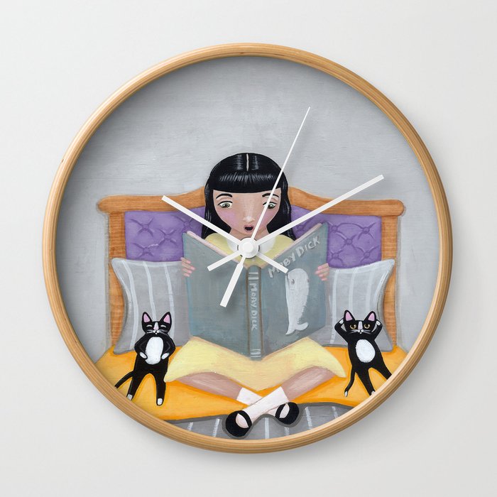 Story Time for Kittens Wall Clock