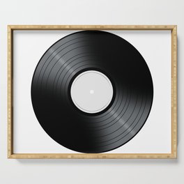 White Music Record Serving Tray