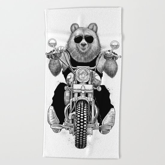 carefree bear Beach Towel