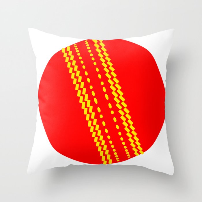 Red Cricket Ball Throw Pillow