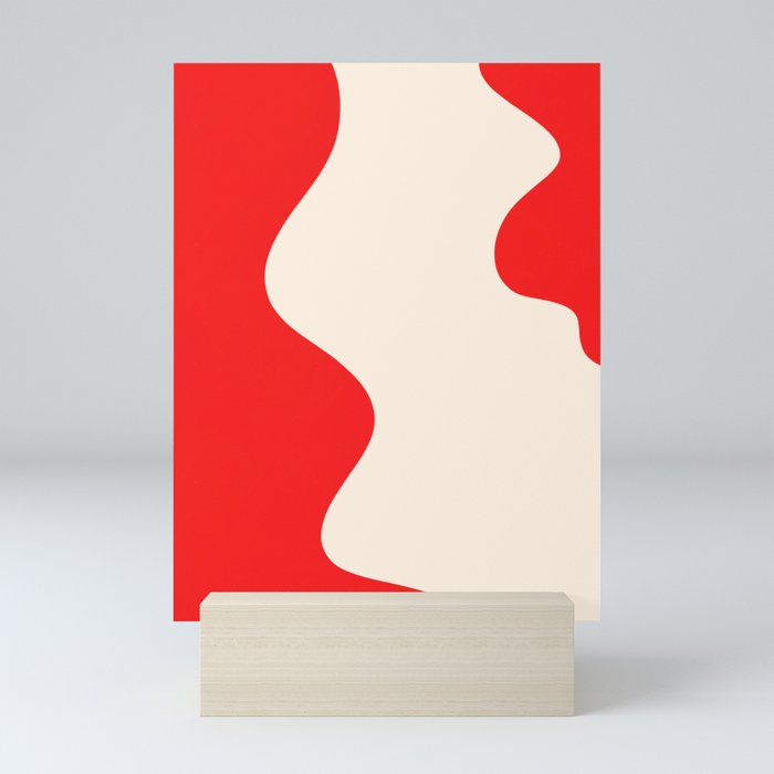 Bright Red Abstract Shapes Mini Art Print