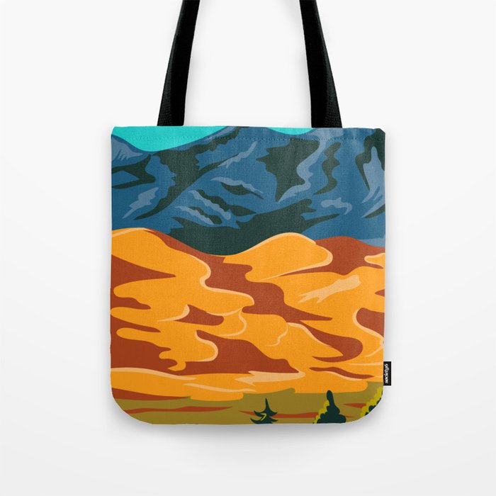 Great Sand Dunes National Park and Preserve in Colorado United States WPA Poster Art Color Tote Bag