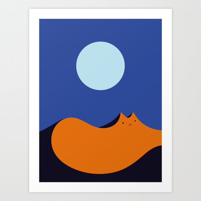 Cat Landscape 179: Lunar Mirage Art Print