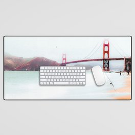beach at Golden Gate Bridge, San Francisco, USA Desk Mat