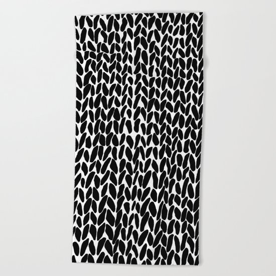 Hand Knitted Black S Beach Towel