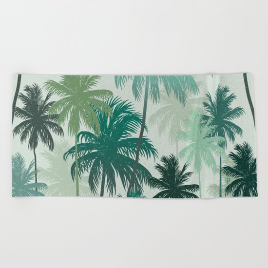 Summer Palm trees Beach Towel