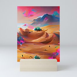 The Parallel Desert Wall Painting Design Mini Art Print