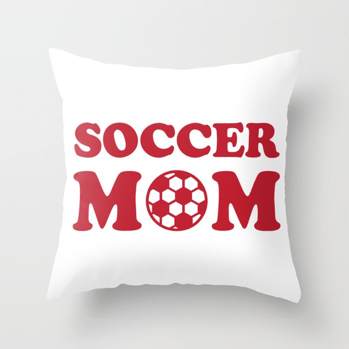 Soccer Mom Red Throw Pillow