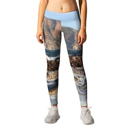 South Africa Photography - Ocean Waves Hitting The Rocks Leggings