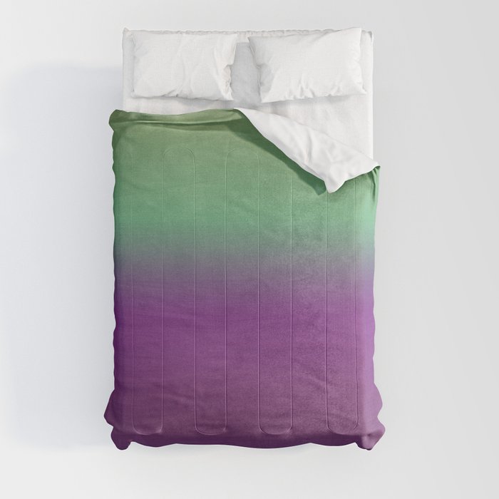 Plum Purple and Green Watercolor Abstract Comforter