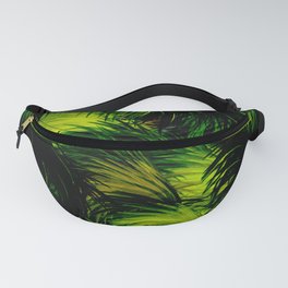 Tropical,feather like green leaf pattern Fanny Pack