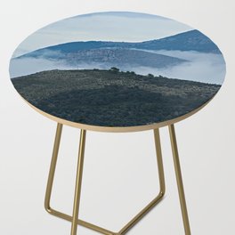 Hills Clouds Scenic Landscape 4 Side Table