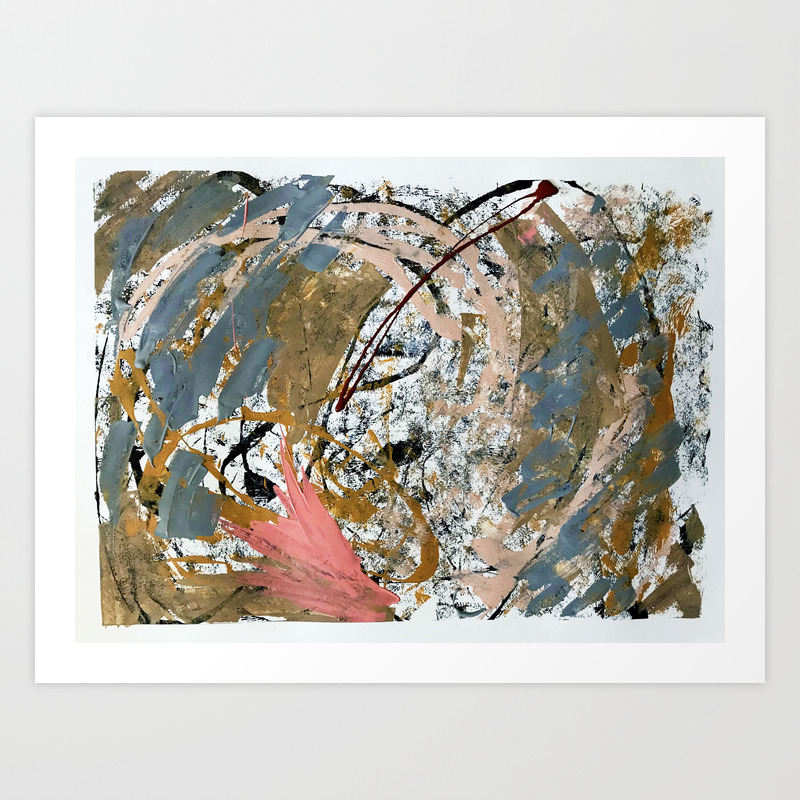 Symphony 2 Colorful Abstract Piece In Gray Brown Pink Black