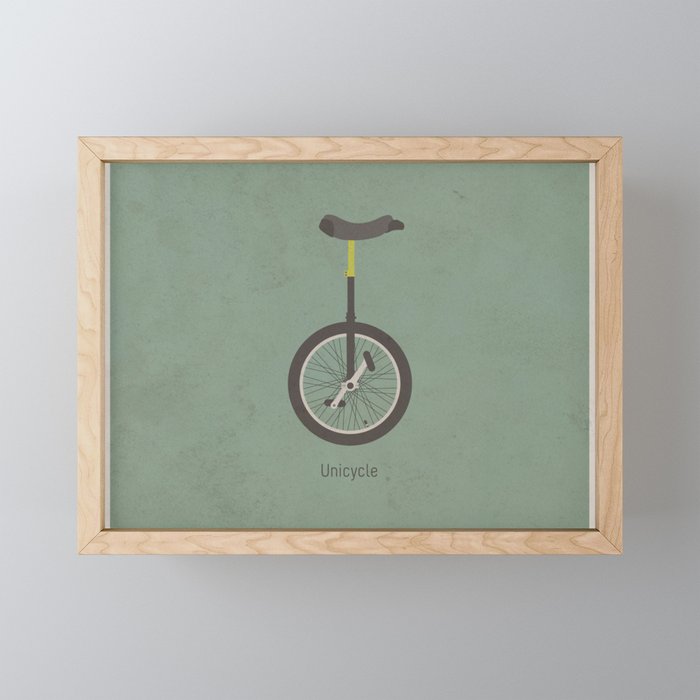Unicycle (with text) Framed Mini Art Print