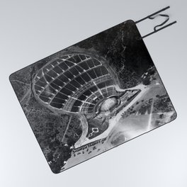 Hollywood Bowl aerial vintage, Los Angeles, California black and white photograph / photography Picnic Blanket