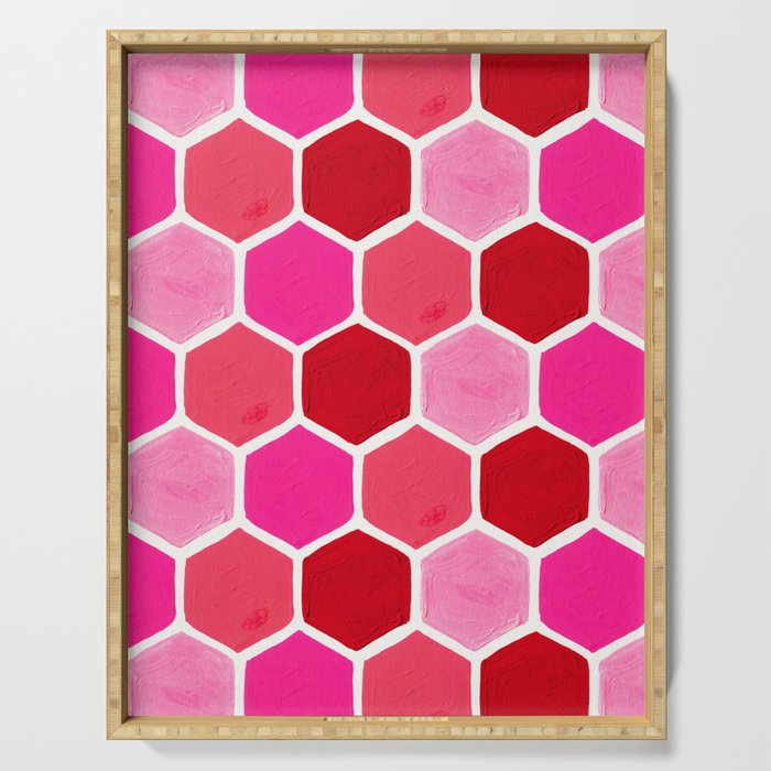 Hexagon Honeycomb Pattern – Valentine Palette Serving Tray