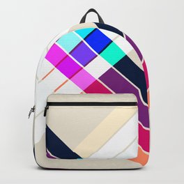 Colorful Summer Retro Style Stripes Inciona Backpack | Pattern, Popculture, Vshape, Vshaped, Graphicdesign, Classic, Simple, Unique, Colorful, Chevron 
