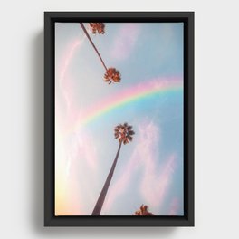 Somewhere Over the Rainbow & Palm Trees Framed Canvas