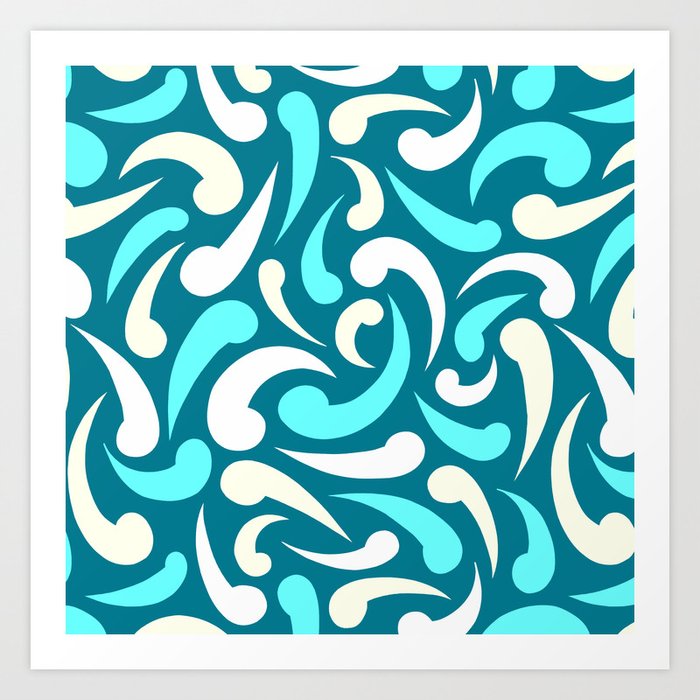 Turquoise Abstract Swirls Art Print