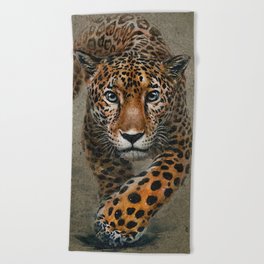 Leopard background Beach Towel